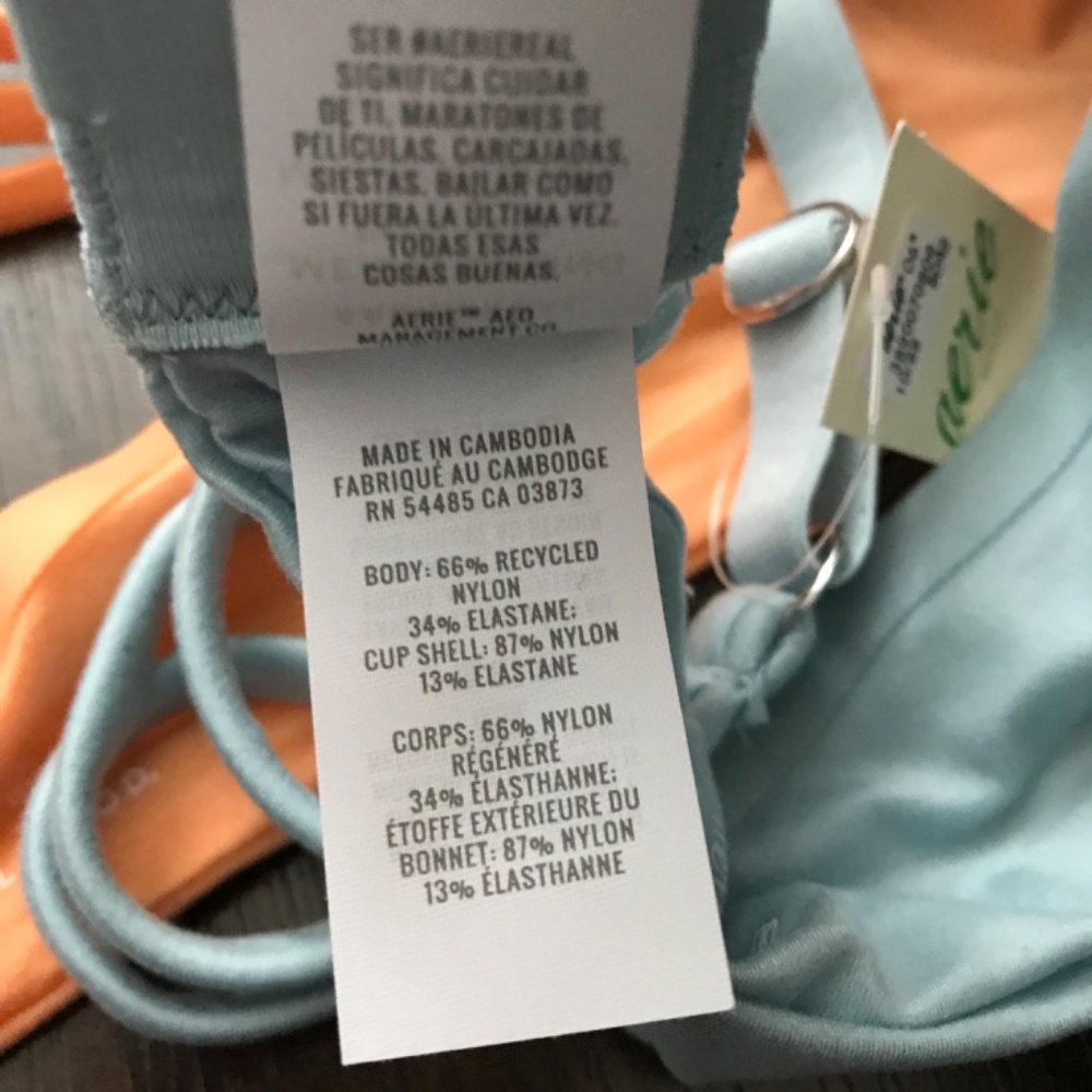 NWT Aerie Real Sunnie Demi Push Up Bloom Lace Bras 40B Orange and Blue - Picture 5 of 7
